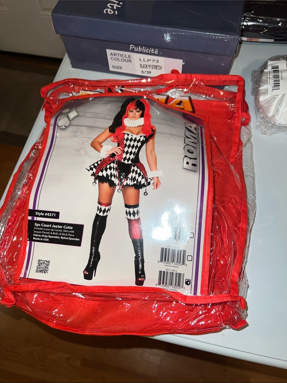 Roma Red, Black & White Court Jester Kids Costume